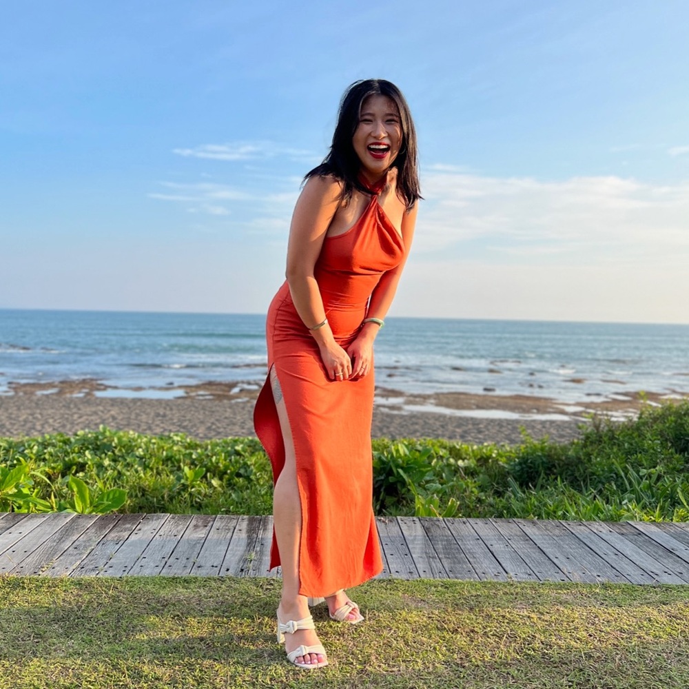 Meshki Burnt Orange Midi Dress
